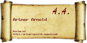 Artner Arnold névjegykártya