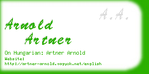 arnold artner business card